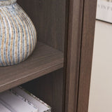 Glass display cabinet 4 Tier Glass Display Cabinet Storage Curio Cabinet with Flip up Glass Doors, W2275P206601