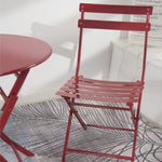 ZUN 3 Piece Patio Bistro Set of Foldable Round Table and Chairs, Red W1586P143160