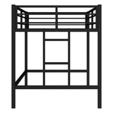 Twin Size Metal Loft Bed, Loft Bed with Easy Climbing Ladder and Guardrails for Kids, Black 13086295