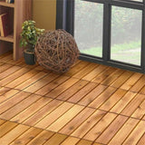 27 multifunctional outdoor floor tiles, 12" x 12" albizia wood interlocking terrace tiles 85585737