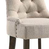 Beige and Weathered Oak Tufted Back Parson Chairs B062P182747