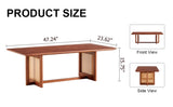 Chinese style log wind Imitation rattan Walnut color tea rectangular solid wood coffee low W1151P154605