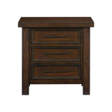 Classic Brown Finish 1pc Nightstand of 3x Drawers Mango Veneer Wood Transitional Bedroom Furniture B01158292