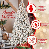 Artificial 5ft Flock LED-lit Christmas Tree with 551PVC Mixed Branch Tips,Hinged Premium & Foldable 14029972
