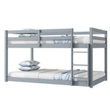 ZUN Solid Wooden, Solid Rubber Wooden Twin over Twin Loft Bed with Ladder, with Bed Platform of W504P191663