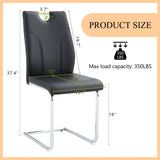 ZUN Black PU Dining Chair Set.Uniquely designed black dining chairs. PU material, paired with silver W2920P225019