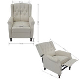 ZUN Modern Beige Fabric Recliner Sofa Living room Home Theater Single Reclining Armchair With Adjustable W118348000