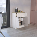 Mayorca Multistorage Pantry Cabinet, One Drawer, Two Interior Shelves Ivory - Natural Oak B070P242484