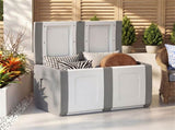 53 Gallon Large Outdoor PP Deck Box Waterproof Storage Box with Lockable Lid & Side Handles-Gray 20974750