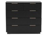 Black P2 Particle Board and Density Board 724194cm Wavy Pattern Drawer Front Four-Level Five-Drawer 56913658