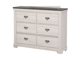 1pc Farmhouse Style Six Drawer Dresser Beige Finish Rustic Bedroom Solid Wood Wooden Furniture B011P234275