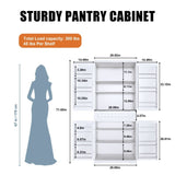 Pantry Cabinet, 71.65" Tall Storage Cabinet with Drawer, 2 Cabinets & 6 Door Adjustable 84611790