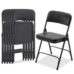 ZUN 6 Pack Metal Folding Chairs with Padded Seat and Back, for Home and Office, Indoor and Outdoor 45950333