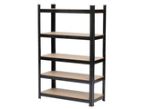 110 x 45 x 180cm 5 Tiers Powder Coated Storage Rack Black 78856835