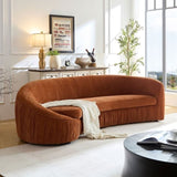 ZUN 92.13 Inch Modern Design Curved Shaped Sofa Couch for Living Room,Upholstered Fabric 4-Seat Sofa No W2582P231486