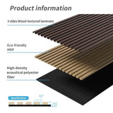 Wood Panels for Wall Slat Wall Panels, 4PC Wood Slat Acoustic Panels for Wall and Ceiling - 3D W347P317959