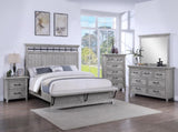 1pc Gray Contemporary Rustic Wood Finish Two Drawers Nightstand Wooden Bedroom Furniture Metal Pull B2741P504989