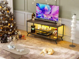 ZUN TV Stand Power Outlets and LED Lights - TV Stand for TVs up to 55 Inch, Entertainment Center W2977P224348