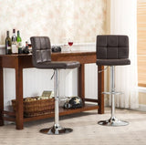 ZUN Swivel Faux Leather Adjustable Hydraulic Bar Stool, Set of 2, Brown T2574P164840