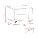 ZUN Peterson 1-Drawer 1-Shelf Lift Top Coffee Table White B06280370