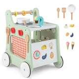 6-in-1 Wooden Baby Stroller with Play Kitchen 83152890