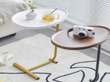 2-pieces Brown C-shaped Side Table, Small Sofa Table for Small Spaces, Living Room, Bedroom 31928625