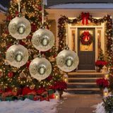 6PCS Set Christmas Ball Ornaments 3.9" Glass Hanging Balls for Tree Decor Holiday Party Set FBA 95151173