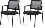 ZUN Guest Waiting Room Office Arm Chairs 2 Pack No Wheel for Reception Meeting Conference, Stacking W1134P288715