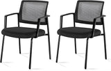 ZUN Guest Waiting Room Office Arm Chairs 2 Pack No Wheel for Reception Meeting Conference, Stacking W1134P288715