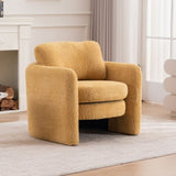 Round Corner Modern Dining Chair - Stylish Single Seat for Modern Spaces Yellow W3206P298324