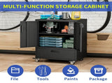 Tool Cart with Wheels, 40" H x 30" W x 20" D, Mobile Tool Cabinet with Lockable Casters & Drawer, T2398P407327
