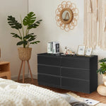 ZUN 6 Drawer Double Dresser for Bedroom, Wide Storage Cabinet for Living Room Home Entryway, Black 53394625