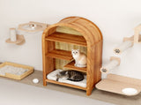 4-Tier Arched Top Freestanding Shelf, Asymmetrical Open Storage Cabinet , Wood Display Shelf for W3123P485377