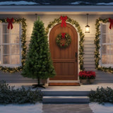 6FT Hinged Christmas Tree Artificial Plant Full PVC Branches with 582 Tips, 4-Leg Stand Indoor 86332101