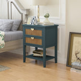 2 Drawer Side table,Naturel Rattan,End table,Suitable for bedroom, living room, study W68858072