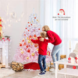 6ft Flocked Christmas Tree - 820 Branch Tips, Fireproof PVC, 3-Section Assembly, Metal 02087941