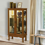 Curio Cabinet Lighted Curio Diapaly Cabinet with Adjustable Shelves and Mirrored Back Panel, W169391690