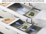 Stainless Steel 30 in 2-Hole Single Bowl Drop-In Workstation Kitchen Sink with Bottom Grid and JYSCS3022BN