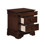 Louis Philippe Style 1pc Nightstand of Drawers Brown Cherry Finish Okume Veneer Bedroom Furniture B01153390