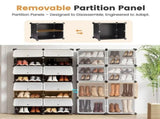 4-Tier Shoe Rack with Side Hooks, 32-Pair Capacity Sturdy Metal Frame Storage Organizer, White&Black 37303931