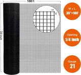 36 inch100 ft Black Vinyl Coated Hardware Cloth, 21 Gauge 1/4 inch Black PVC Hardware Cloth, Black W2286P277569