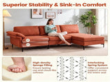 Modular L-Shaped Sectional Sofa, 95 Inch Multi-Functional Linen Fabric Couch with AC & USB Charging 71326154