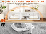 Hidden Cat Litter Box Cabinet, Privacy Enclosure Cat House TV Stand/Side Table, 310LBS Tabletop 29950185