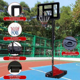 ZUN Teenagers Portable Basketball Hoop Height Adjustable basketball hoop stand 7.5ft - 10ft with 44 Inch 72630941