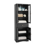 ZUN Tall Bathroom Storage Cabinet, Cabinet with Four Doors and Drawers, Adjustable Shelf, MDF Board, N725P186649B