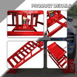 ZUN 2 Pack Hydraulic Car Ramps 5T 11000lbs Low Profile Car Lift Service Ramps Truck Trailer W1422P195511