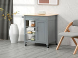 Compact Kitchen Island Cart on Wheels, Rolling Utility Trolley Cart Grey-AS 74493128