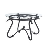 ZUN 2 Piece Tempered Glass Surface Coffee Table Set, Decor Coffee Table Round End Side Table with Sturdy W2167P168793