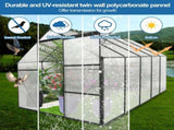 6x10 FT Polycarbonate Greenhouse Raised Base and Anchor Aluminum Heavy Duty Walk-in Greenhouses for 81183691