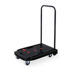 ZUN Capacity Black Plastic Steel Body Foldable Platform Trolley Push Hand Cart Black-1pc W2181P229025